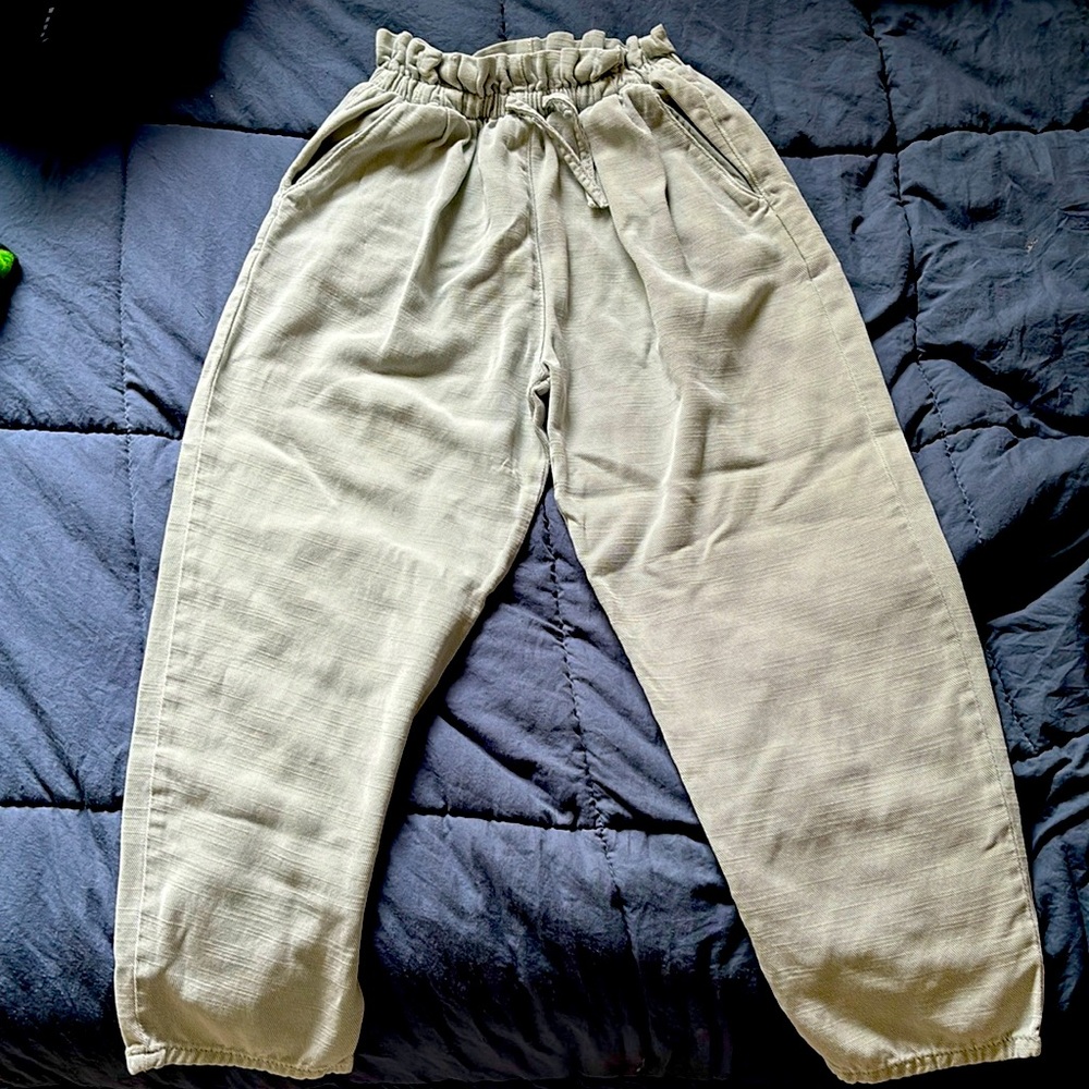 Zara girls paperbag waist jeans